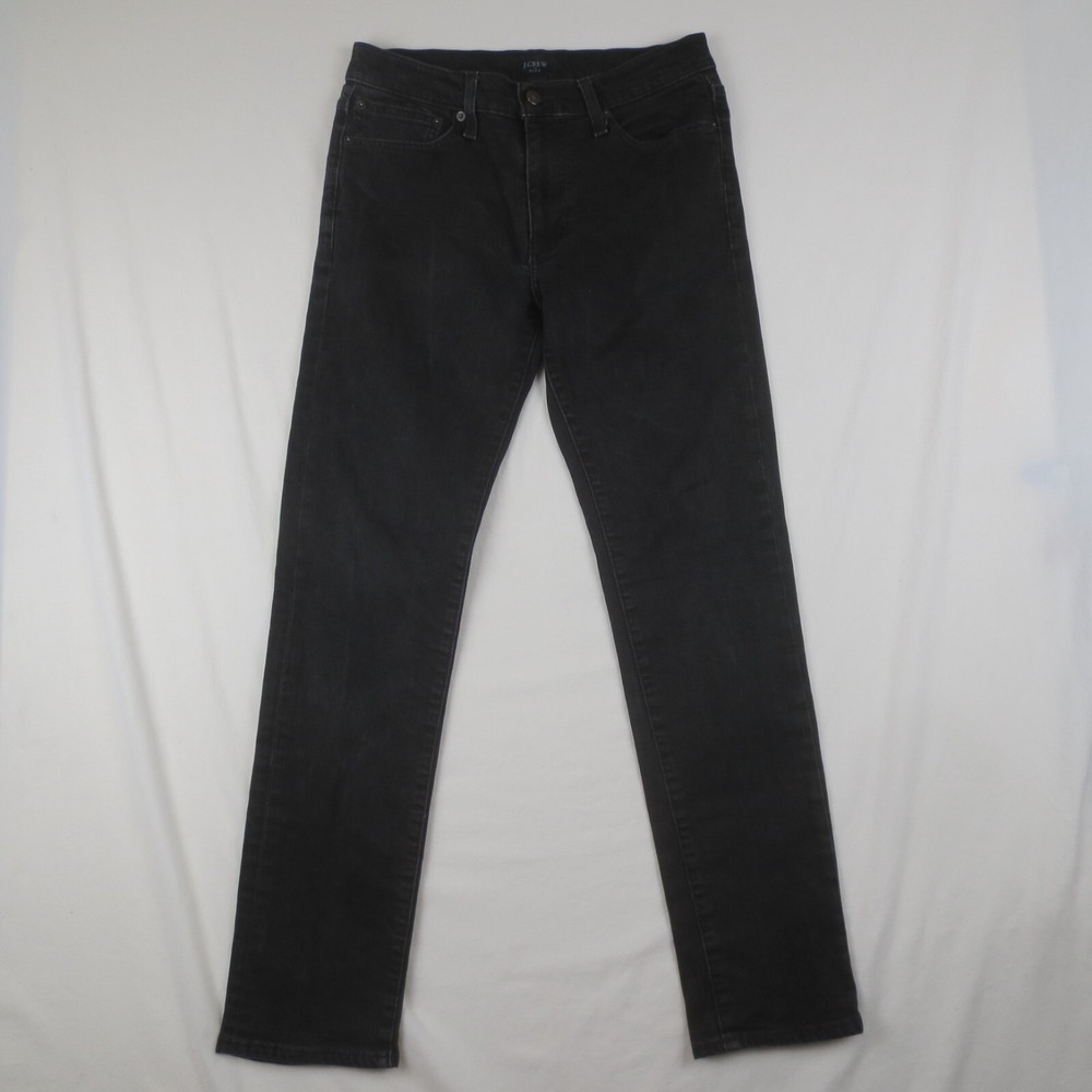 J Crew Flex Jeans Mens 29x32 (Actual 30x30) Black Straight Fit Shadow Wash Denim